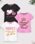 Pack of 3 Girls Graphic Print T-Shirts