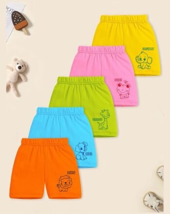 Boys Pack of 5 Graphic Print Regular Fit Shorts
