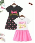 Pack of 2 Girls Graphic Print A-Line Dresses
