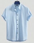 Men Regular Fit Band Collar Shirt