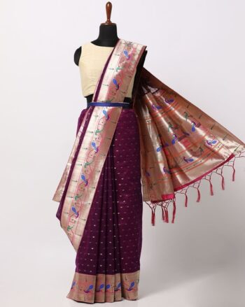 Woven Saree with Tasselled Pallu