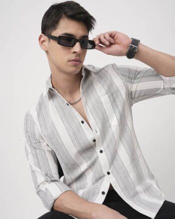 Men Stripes Slim Fit Shirt