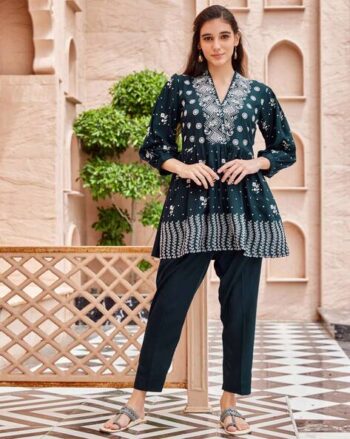 Women Embroidery Rayon 2-Piece Sets