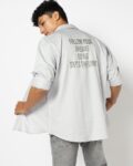 Men Typographic Print Oversized Fit Shirt