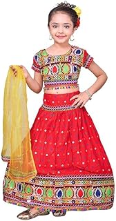 Kids Ethnic Cotton Blend Radha Dress Lehenga Choli Chania Choli Set For Baby Girls