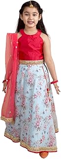 Girls Polyester Floral Readymade Lehenga Choli Set