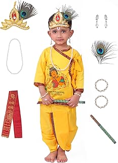 Raj Fancy Dresses Radha and Krishna Brocade Fabric Janmashtami Mythological Character Costume