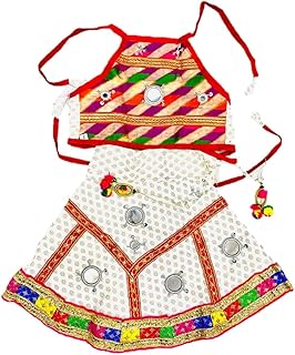 Girls Stylish Readymade Lehenga Choli Printed Fancy Wear Easy To Carry Cotton Fabric Soft Baby Girl Multicolor
