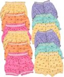 Pari Lifestyle Baby Girl's Cotton Blend Bloomers (Pack of 12) Multicolor