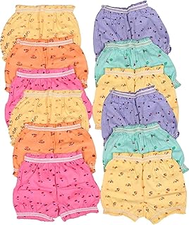 Pari Lifestyle Baby Girl's Cotton Blend Bloomers (Pack of 12) Multicolor