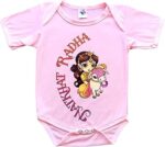 Janmashtami Dress Romper Bodysuit Outfit for Baby Girl Infant and Newborn, Radha Dress for Baby Girl