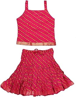 Girl's Jaipuri Lahariya Block Print Skirt and Top