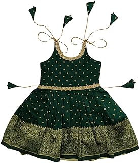 Baby Girls satai pattu Pongal Jacquard Frock Dress