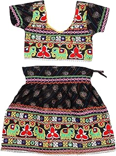 by Arshia Fashions Cotton Readymade Lehenga Choli Radha Dress for Baby Girls (GRB00607B_24_Black_5-6 Years)