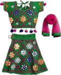 Kids Embroidered Traditional Ghoomar Lehenga Choli |Radha Dress|Navratri/Dandiya/Garba Dress with Dupatta for Girls Y009