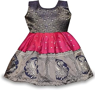 Baby Girls Traditional Pattu Pavadai Frock Dress