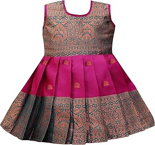 Baby Girl's Readymade South Indian Pattu Pavadai Lehenga Choli For Baby Girls & Kids